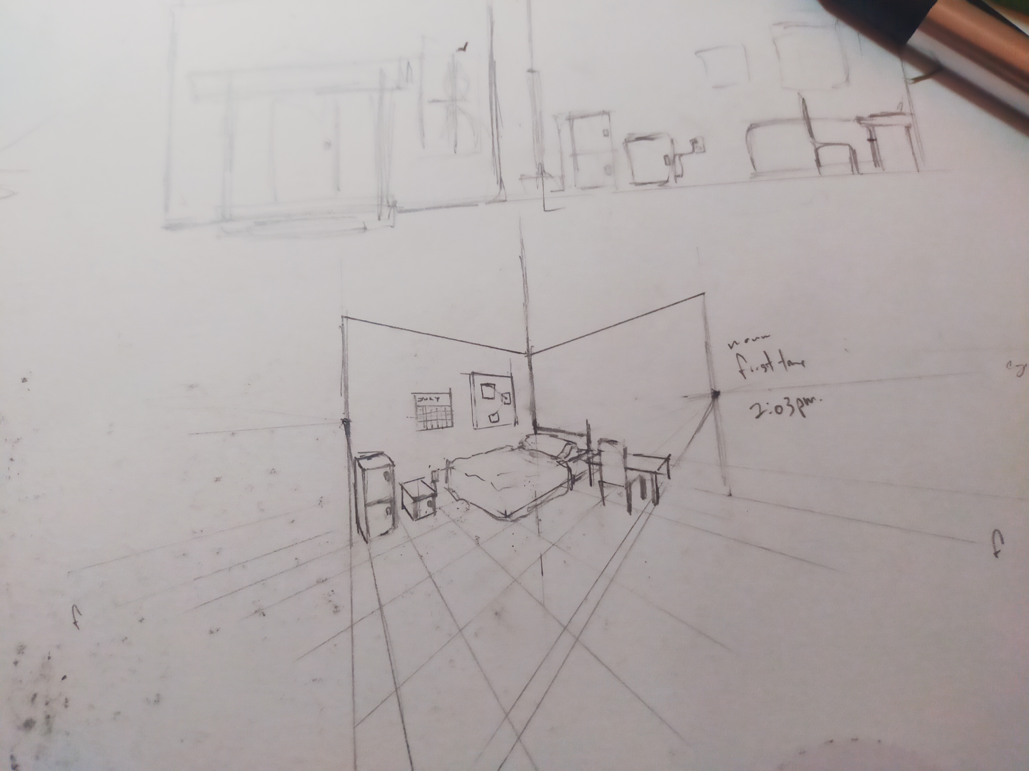 perspective: bed