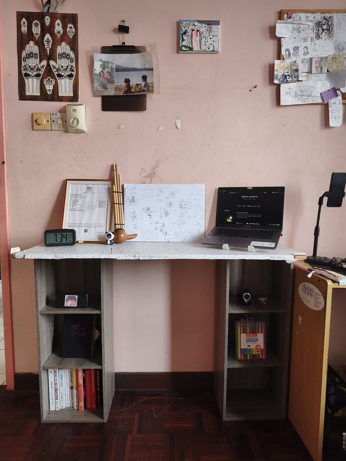 Fred's room shelf